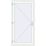 DOOR KORSA BASE REHAU EURO 60 1100x2100 mm RAL 9016 Traffic white beidseitig